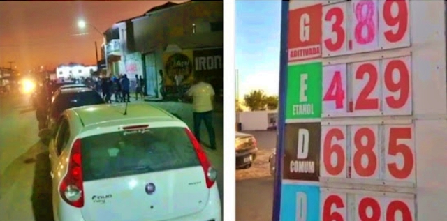 Em Quixabeira, disputa entre postos faz gasolina ficar na casa dos 3 reais e provoca filas e até confusão