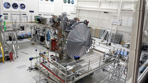 A snapshot I took of Europa Clipper inside the Spacecraft Assembly Facility at NASA's Jet Propulsion Laboratory near Pasadena, California...on October 18, 2023.