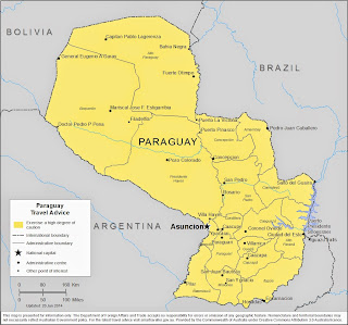 Paraguaj - harta gjeografike e Paraguajit