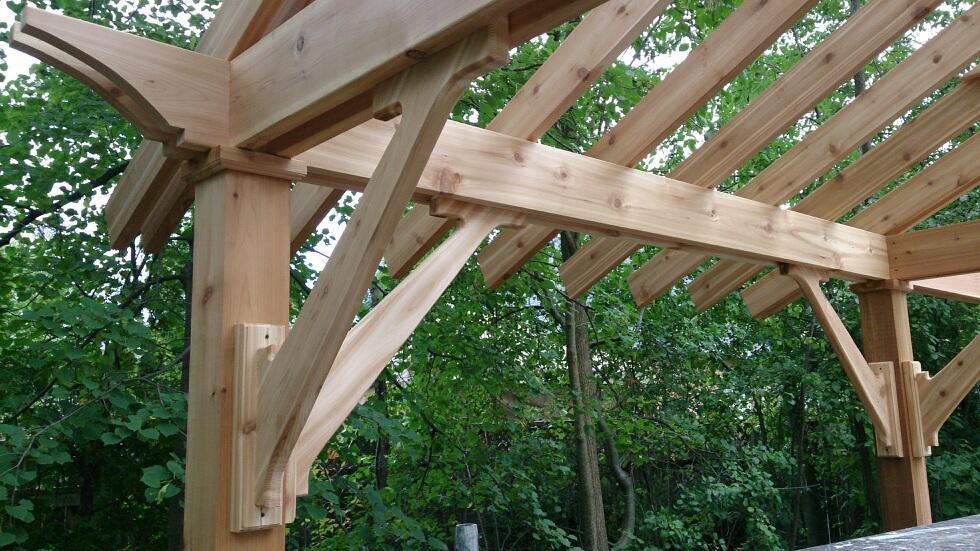 building pitched roof pergola