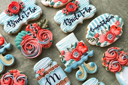 Graphic Design Style Floral Cookies -- Guest Post with Cookies Art By Shirlyn