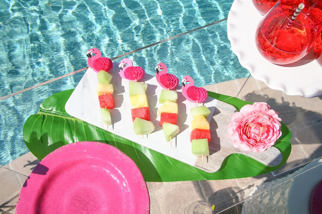 Summer Flamingo Pool Party Bar with Pier 1 by The Celebration Stylist