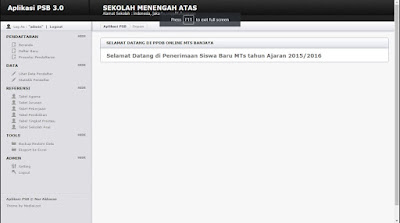 Download Source code Aplikasi Penerimaan Siswa Baru PSB