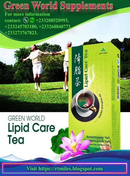Green World Lipid Care Tea can reduce blood fat / cholesterols.