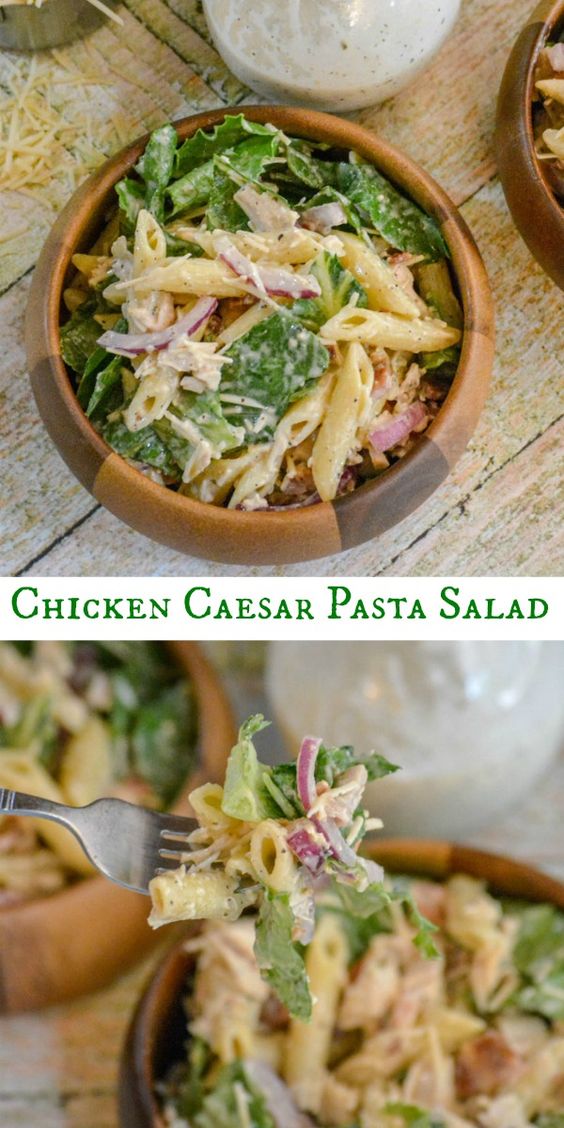 Who knew you could combine your favorite side salad with a a bit of pasta, and make a bit of kitchen magic like this Chicken Caesar Pasta Salad. It's quick, easy, and so darn tasty. It's a perfect family supper side dish, or an equally yummy lighter meal option.
