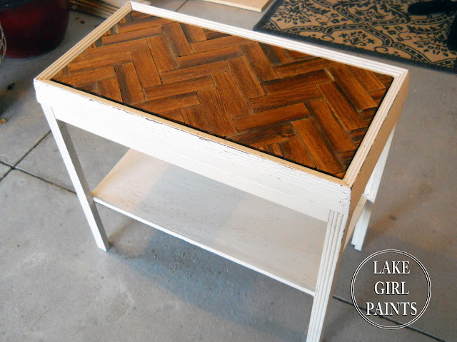 http://lakegirlpaints.blogspot.com/2014/01/wood-chevron-pattern-on-side-table.html