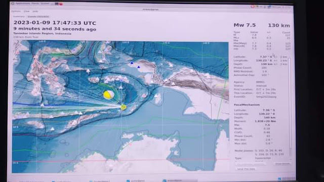 Gempa M7,9 di Laut Banda dan MBD Berpotensi Tsunami