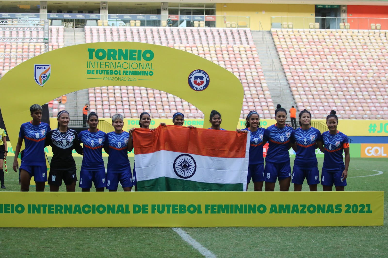 Formación de selección femenina de India ante Chile, Torneio Internacional de Futebol Feminino Amazonas 2021, 28 de noviembre