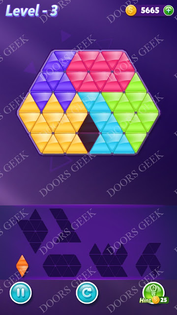 Block! Triangle Puzzle Advanced Level 3 Solution, Cheats, Walkthrough for Android, iPhone, iPad and iPod