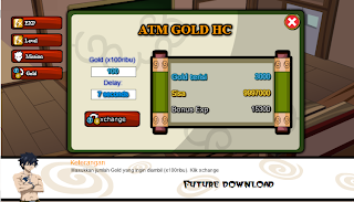 Cheat Gold XP Level Mission ATM Ninja Saga