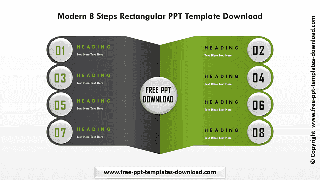 Modern 8 Steps Rectangular PPT Template Download