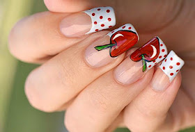 Red Apple nail art Design!