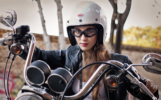 Bell Motorcycle Girl HD Wallpapers