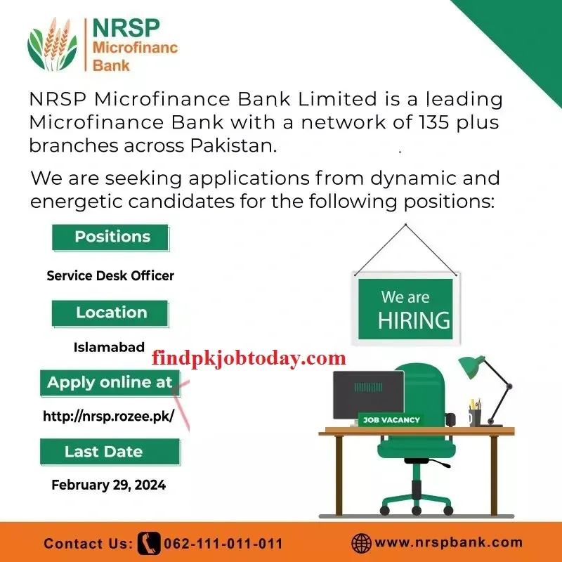 NRSP Bank Jobs 2024 in Pakistan