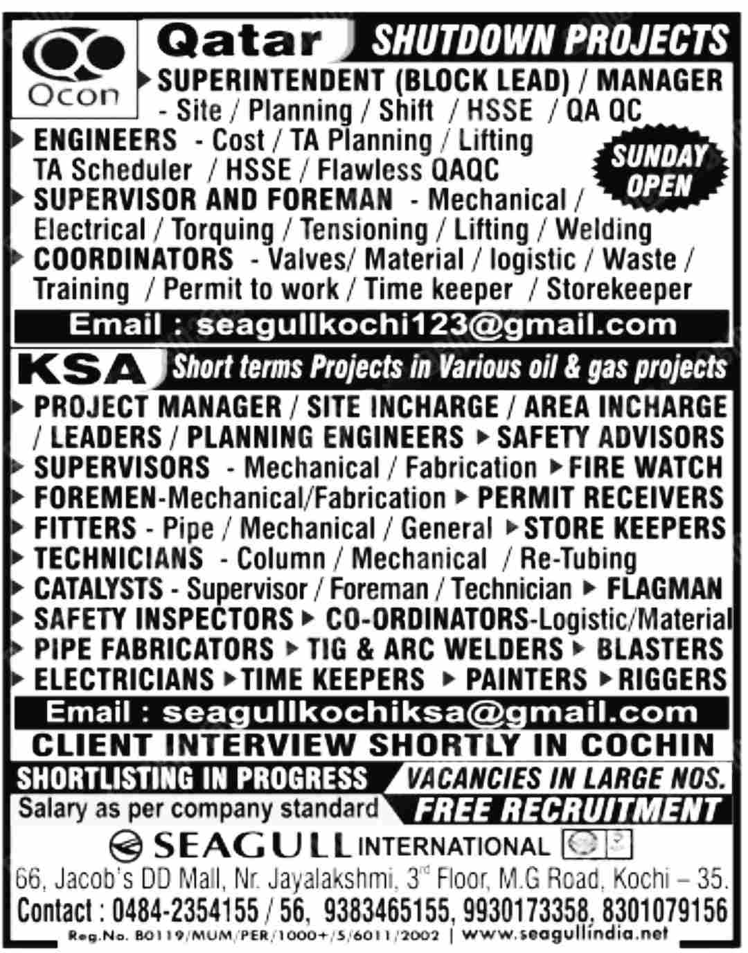 qcon qatar shutdown jobs 2023