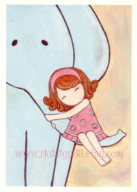 elephant nursery cartoon girl cute