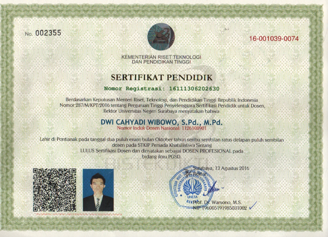 DWI CAHYADI WIBOWO: Urutan proses sertifikasi dosen Indonesia