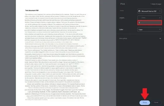 حفظ صفحة واحدة من مستند PDF