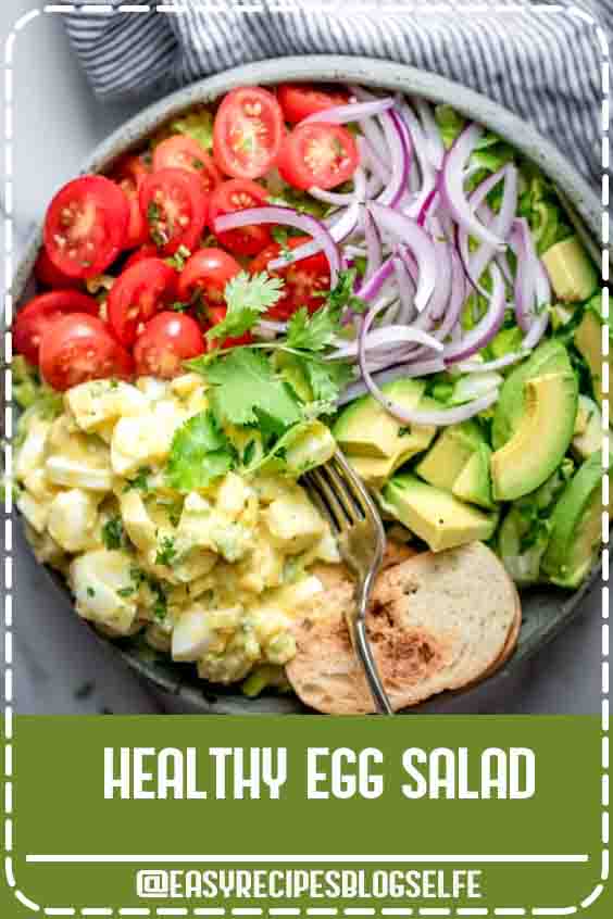 My recipe for Healthy Egg Salad is perfect for lunches. I make it healthier by replacing the mayo with greek yogurt. It's fast, full of flavor and filling! | Easy Salad | Healthy Egg Salad | Egg Salad | Vegetarian #EasyRecipesBlogSelfe #healthyeggsalad #eggsalad #recipevideo #videorecipes #vegetarian #sandwichideas #feelgoodfoodie #EasyRecipesHealthy #lunch 