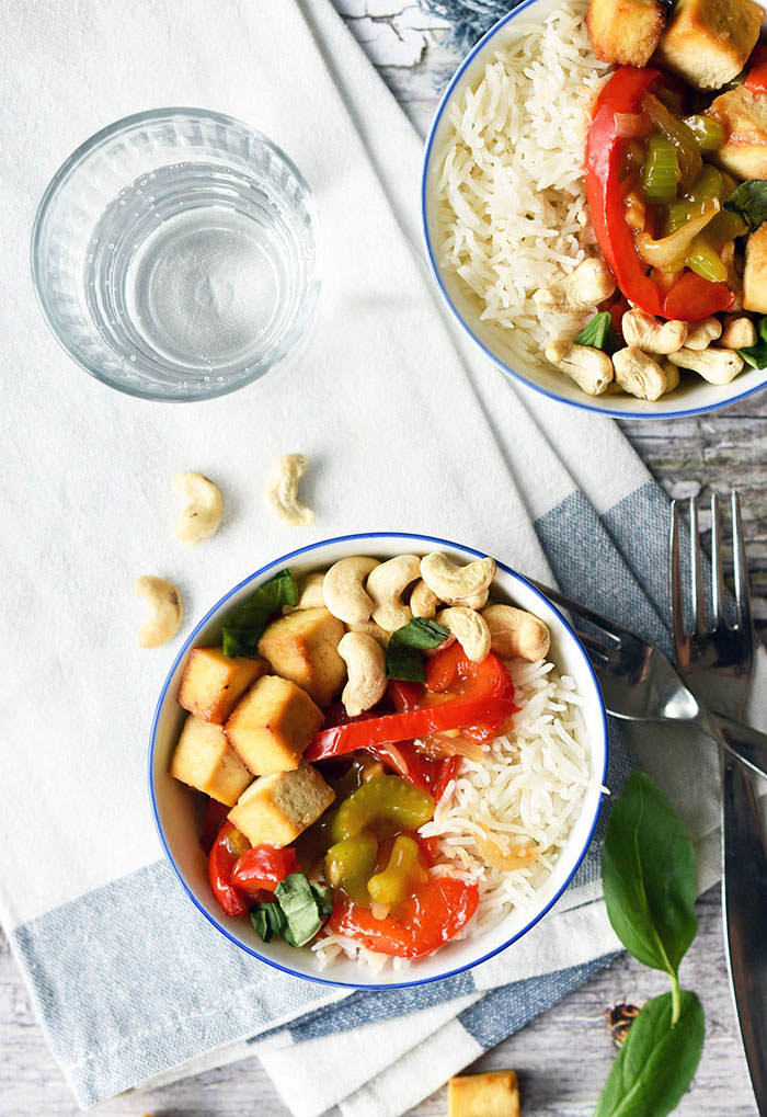 Healthy Tofu and Cashew Stir Fry (vegan, plant-based)