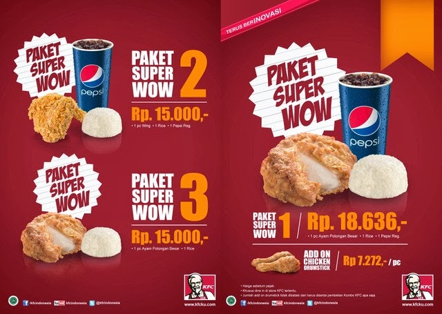 Menu dan Harga Paket KFC Super Wow Terbaru 2017| Daftar Harga | Menu ...