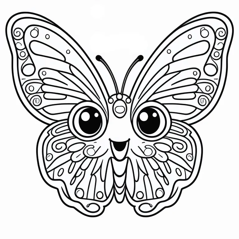 Desenho borboleta emoji infantil para imprimir e colorir
