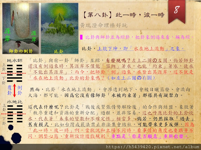 【比卦】復原力是指一個人從逆境中彈回的能力。#易經第8卦 #比卦 #水在地上之象 #水在地上流動 #綜卦 #師卦與比卦互為綜卦 #觀察不同立場的相互關係 #站在對方的角度看問題 #尊重彼此的差異性 #復原力 #創傷治療師 #留佩萱 #尋找復原力 #帶得走的能力 #職場可遷移的技能 #環境的不確定