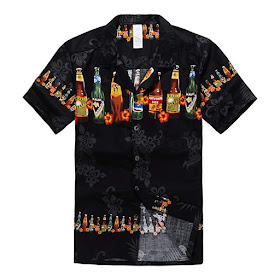 Moda Cervecera: Camisa hawaiana de botellas de cerveza