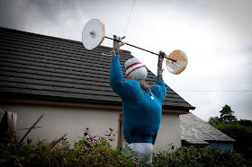 Olympic scarecrows Kilkampton Cornwall