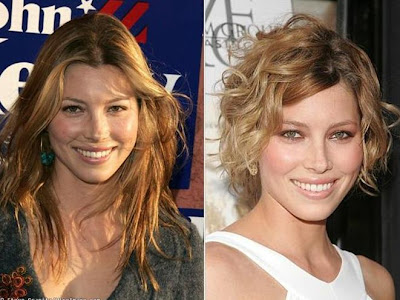  best celebrity hairstyles Jessica Biel short curly bob