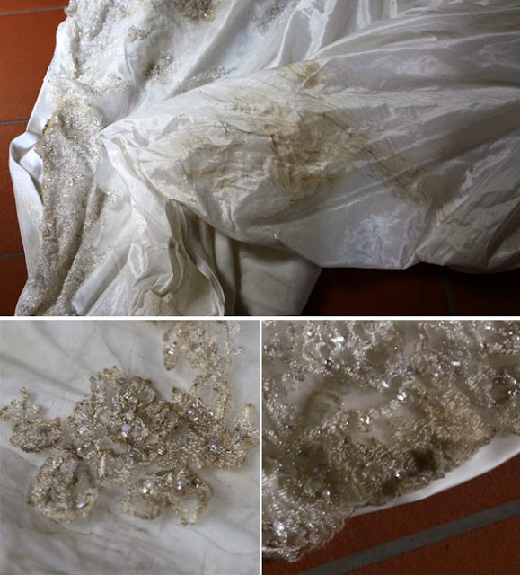 dirty wedding dress