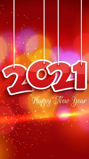Happy New Year 2021 Red Background