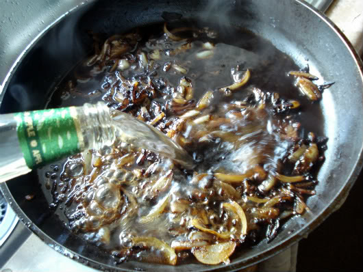 cooking onions and apple cider