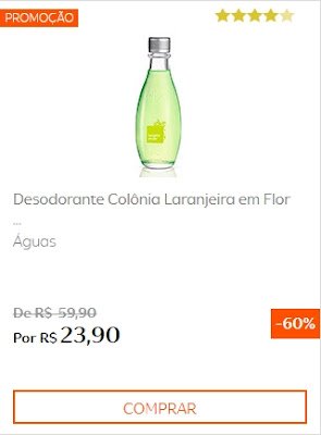  60% de desconto promoção natura laranjeira em flor águas natura promoção