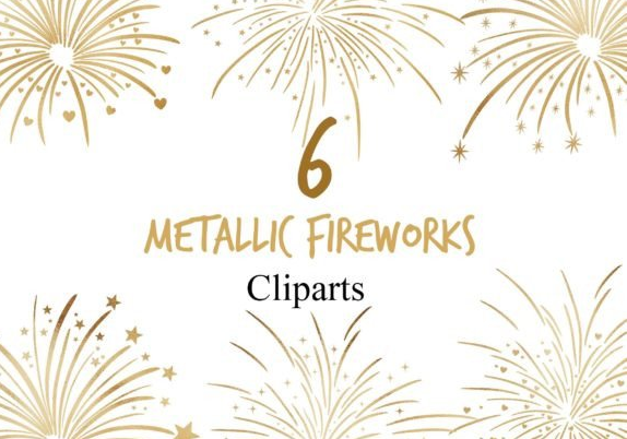 Gold Metallic Firework Clipart
