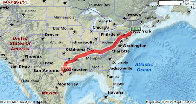 map from hartford to austin