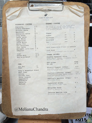 Tobys Estate Menu