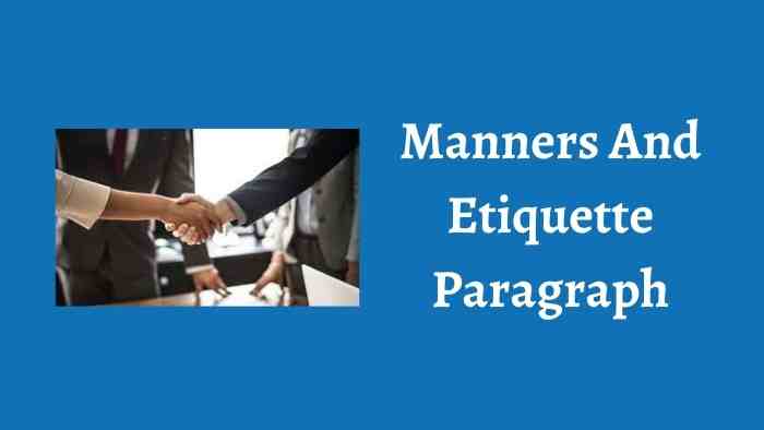 Manners And Etiquette Paragraph For hsc