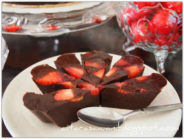 Puding Coklat Strawberry / Strawberry Chocolate Pudding 