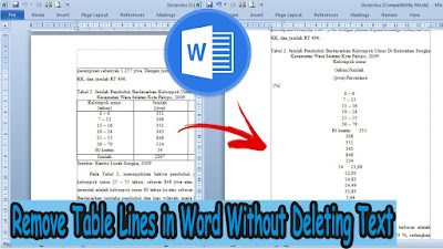 Remove Table Lines in Word Without Deleting Text