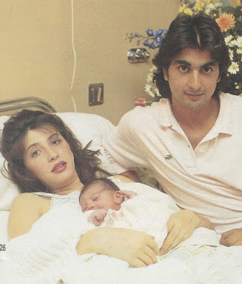 Baby Alba Flores and her father Antonio Flores and her mother Ana Villa