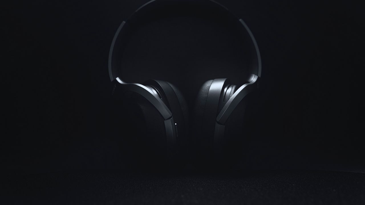 Wallpaper Headphones Audio Black