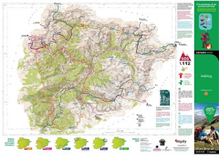 Carte des refuges et GRs d'Andorre