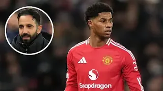 Manchester United manager Ruben Amorim with striker Marcus Rashford
