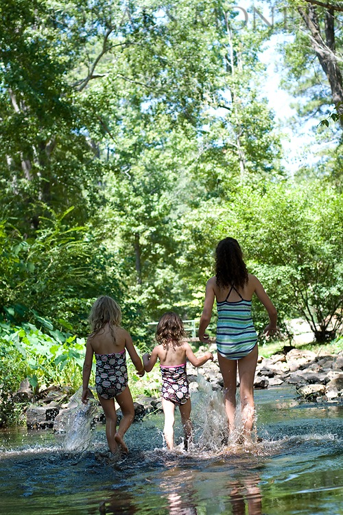 Girls walking in water blog