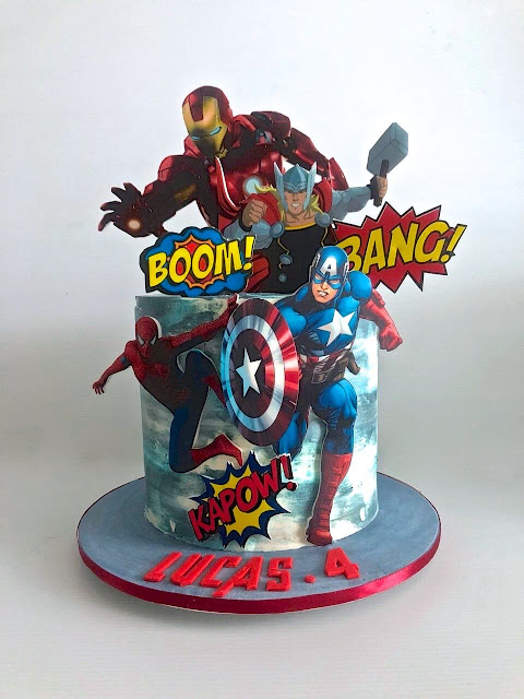 superheroes cake chucakes singapore captain america spiderman thor iron man ironman icing sheet buttercream