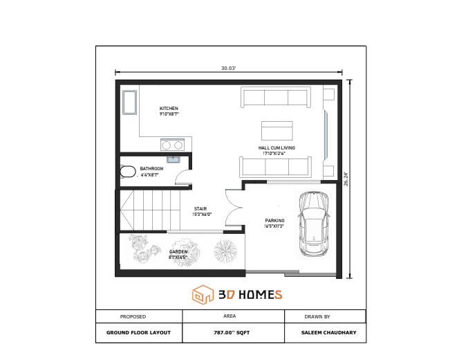 Home Design 3D  | 26'X30' | Budget 15-18 Lakh | House Plan | Walk through | Complete Details