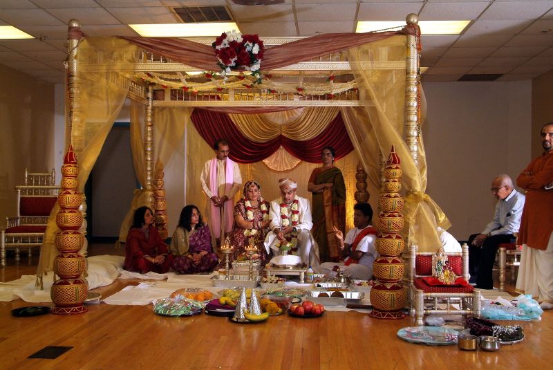 Traditional Indoor Mandap Wedding Design 4