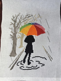 haft krzyżykowy cross stitch parasolki