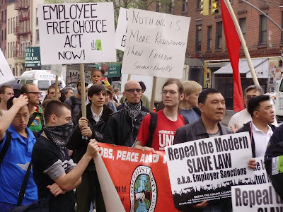   on Nyc Socialists Participate In May Day Demo